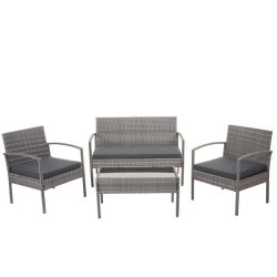 Polyrattan loungest - lounge havembelst i 4 dele - gr 2-1-1