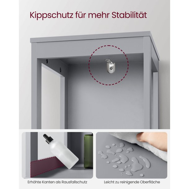 Badevrelsesreol - gr reol til badevrelse 141,5 x 30 x 30 cm