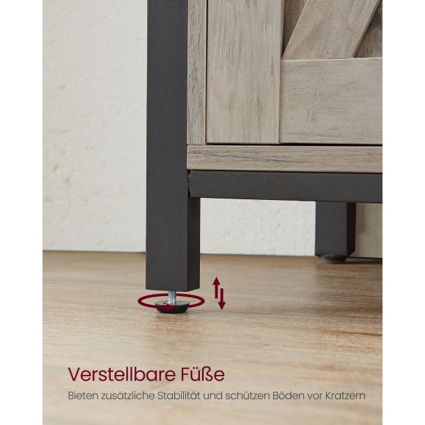 Sk�nk med skabe og skydel�ger - greige sk�nk 100 x 33 x 80