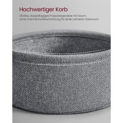 Sofabord - rundt stuebord med stofkurv - sort - �75 x H45 cm