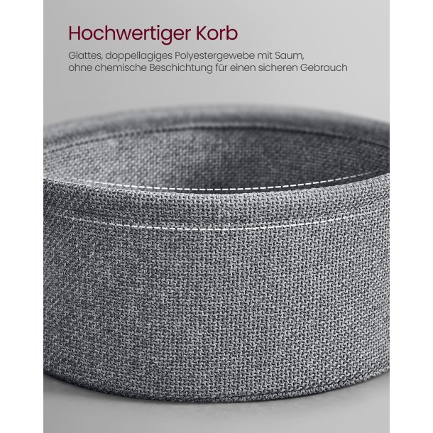 Sofabord - rundt stuebord med stofkurv - sort - �75 x H45 cm