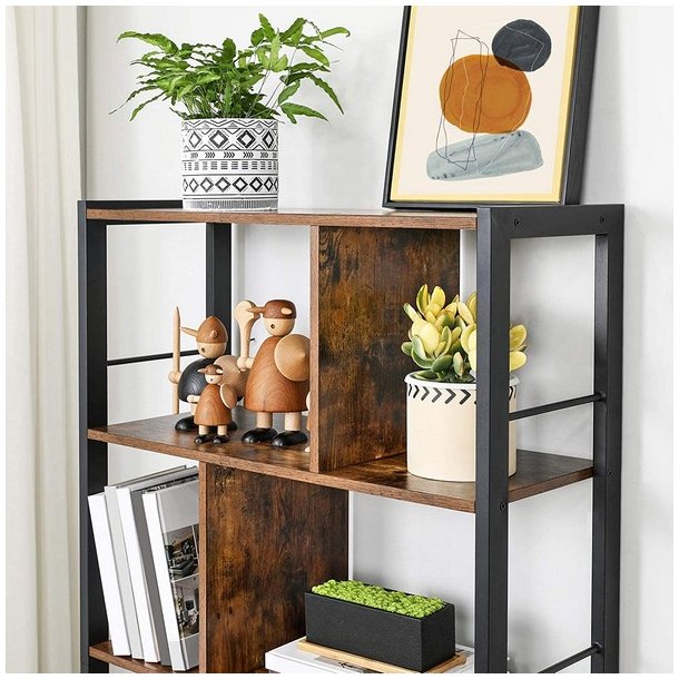 Reol - bogreol i industriel stil - rustik brun 155 x 74 x 30