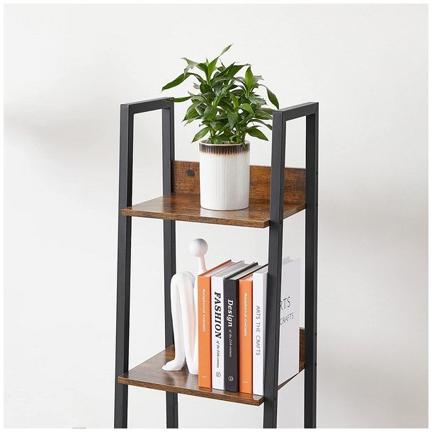 Reol - stigereol i industrielt design - rustik brun 170 x 30 x 34