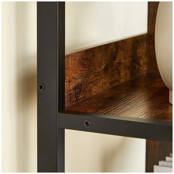 Bogreol - reol i industrielt design - rustik brun 149x80x33