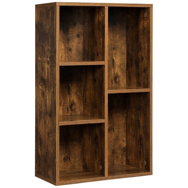 Bogreol - reol i industrielt design - rustik brun 50x24x80