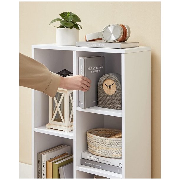 Bogreol - reol i industrielt design - hvid 50x24x80