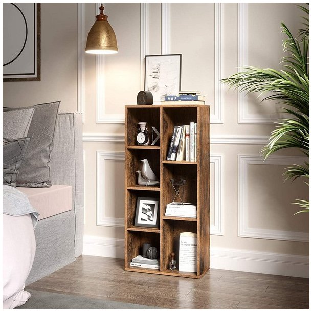 Rumdeler - bogreol i industrielt design - rustik brun 50x24x106