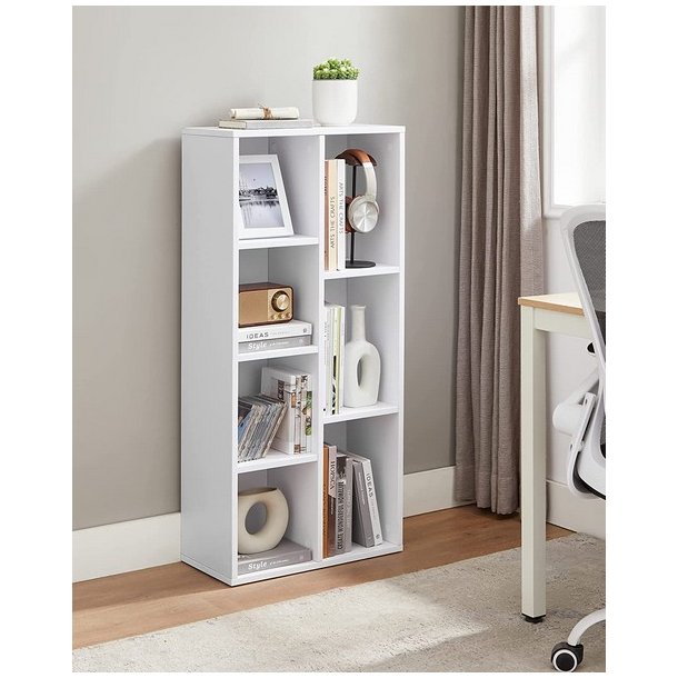 Rumdeler - bogreol i industrielt design - hvid 50x24x106