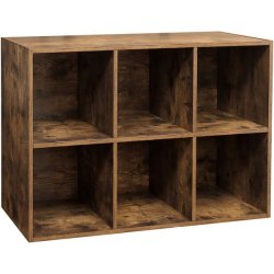 Bogreol - rumdeler i industrielt design - rustik brun 65,5x30x97,5