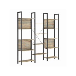 Reol - stor stuereol i industrielt design - brun 158x24x166