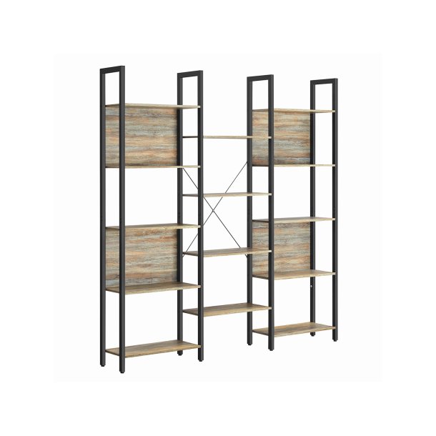 Reol - stor stuereol i industrielt design - brun 158x24x166