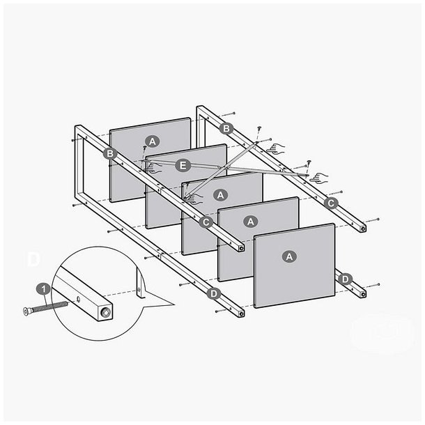 Reol - stuereol i industrielt design - rustik brun 146 x 40 x 30