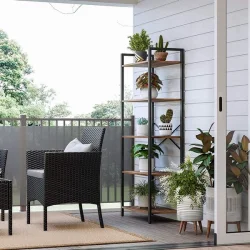 Reol - stuereol i industrielt design - rustik brun 153 x 66 x 30