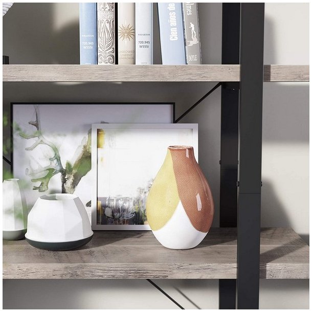 Reol - stuereol i industrielt design - gr� beige 177,5 x 105 x 33,5