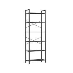 Reol - stuereol i industrielt design - sort 186 x 66 x 30