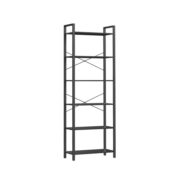 Reol - stuereol i industrielt design - sort 186 x 66 x 30