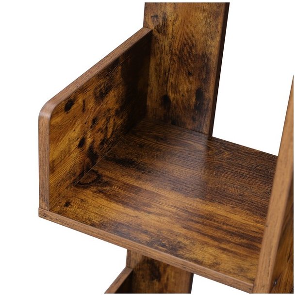 Reol - bogreol i industrielt design - rustik brun 140 x 50 x 25