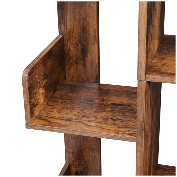 Reol - bogreol i industrielt design - rustik brun 140 x 86 x 25