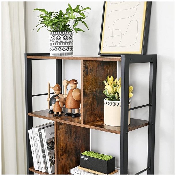 Reol - bogreol i industriel stil - rustik brun 154,5 x 74 x 30