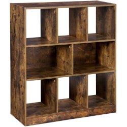 Reol - rumdeler - fritst�ende bogreol - rustik brun 100 x 97,5