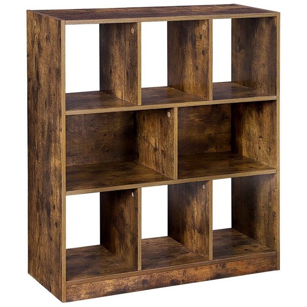 Reol - rumdeler - fritst�ende bogreol - rustik brun 100 x 97,5