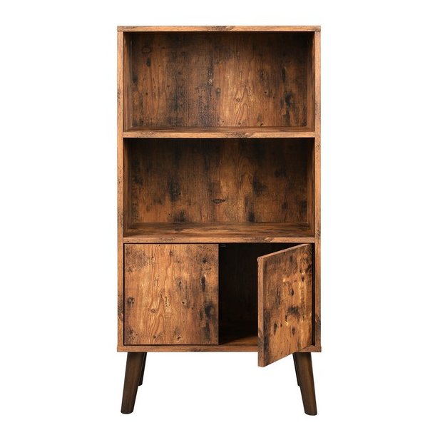 Reol - bogreol i industrielt design - rustik brun 120 x 30 x 60