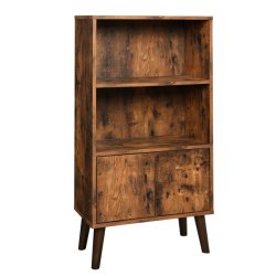 Reol - bogreol i industrielt design - rustik brun 120 x 30 x 60