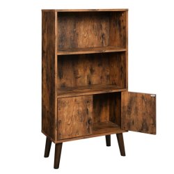 Reol - bogreol i industrielt design - rustik brun 120 x 30 x 60