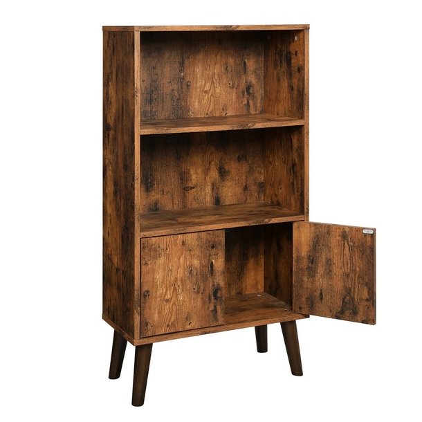 Reol - bogreol i industrielt design - rustik brun 120 x 30 x 60