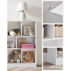 Rumdeler - fritst�ende bogreol - hvid reol 126x30x100