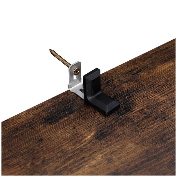 Reol - bogreol i industrielt design - rustik brun 190 x 24 x 70