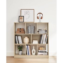 Rumdeler - fritst�ende bogreol - eg brun reol 97,5x30x100