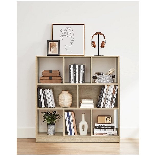 Rumdeler - fritst�ende bogreol - eg brun reol 97,5x30x100