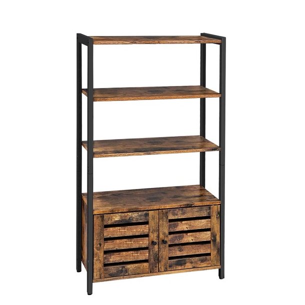 Bogreol - reol med 3 hylder - rustik brun reol 70 x 30 x 121,5