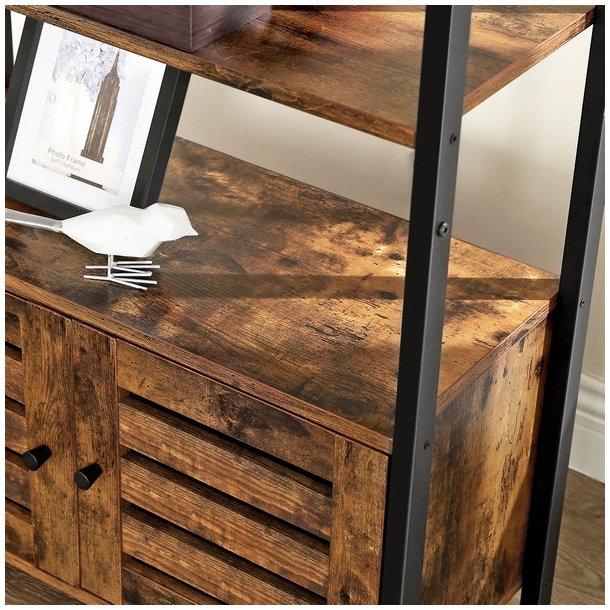 Bogreol - reol med 3 hylder - rustik brun reol 70 x 30 x 121,5