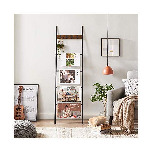 Stigereol - udstillingsreol - stativ - rustik brun - 160 x 44