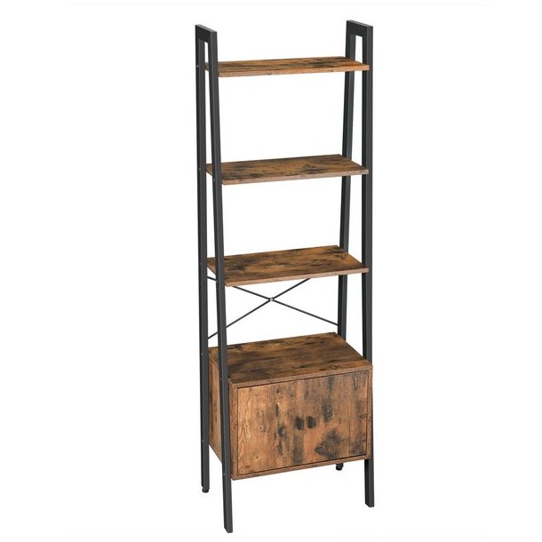 Reol - stigereol i industrielt design - rustik brun 173 x 56 x 34