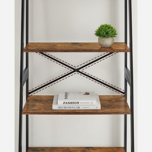 Stigereol - bogreol i bambus - rustik brun 63 x 34 x 137