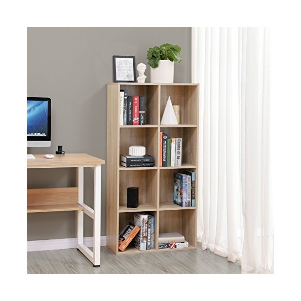 Bogreol - gulvreol og stuereol - brun rumdeler 65,5x30x129,5