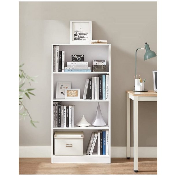 Bogreol - gulvreol og stuereol - hvid reol 60 x 24 x 121,5 cm