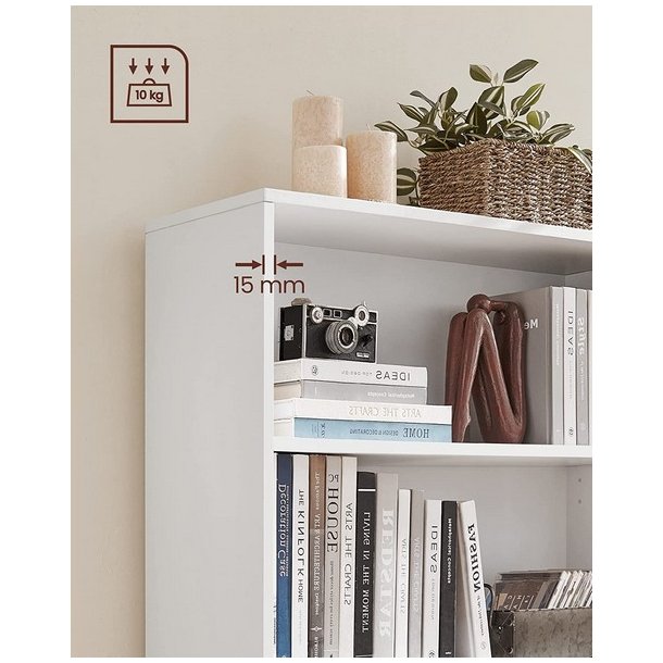 Bogreol - gulvreol og stuereol - hvid reol 60 x 24 x 121,5 cm