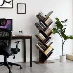 Reol med hylder til b�ger - bogreol - rustik brun 50 x 25 x 142