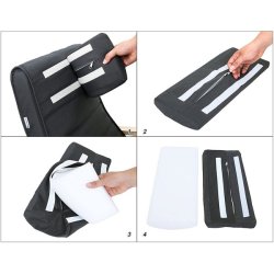 Gyngestol i birketr med justerbar fodsttte - mrkegr stof