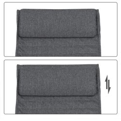 Gyngestol i birketr� med justerbar fodst�tte - m�rkegr� stof