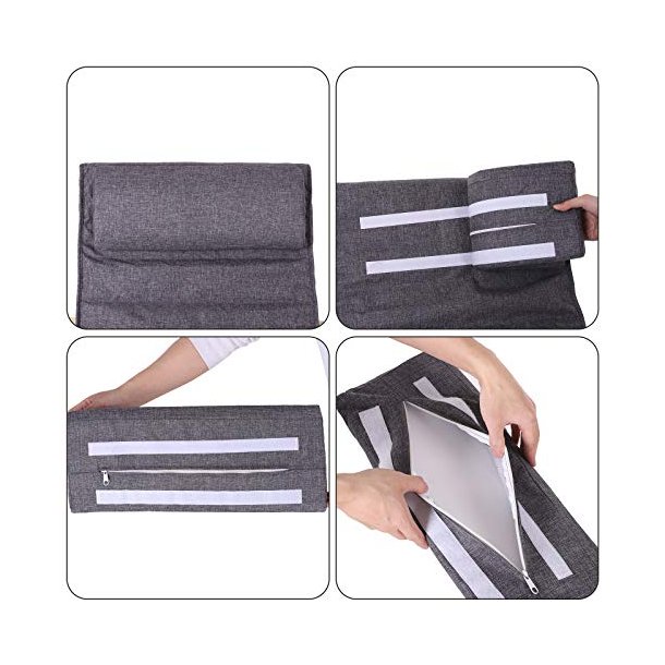 Gyngestol i birketr� med justerbar fodst�tte - m�rkegr� stof