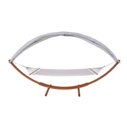 Hngekjestativ med hngekje til 2, creme solsejl og brunt stel