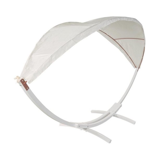 Hngekjestativ med hngekje til 2, creme solsejl og hvidt stel