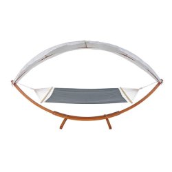 Hngekjestativ med hngekje til 2, gr solsejl og brunt stel