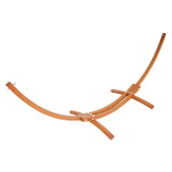 Hngekje med creme stof og stativ - hngekjestativ i brun tr