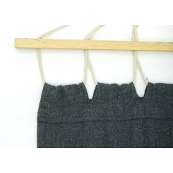 Hngekje med gr stof og stativ - hngekjestativ i brun tr